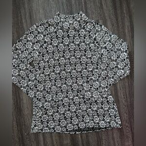 Sundance Jacquard Flower Mock Neck
